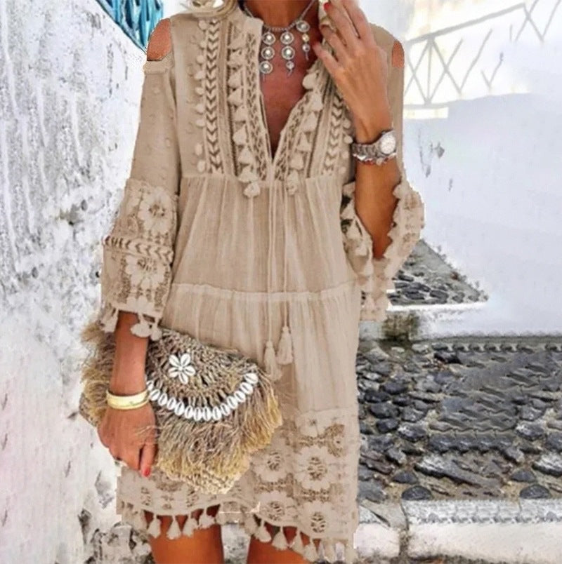 ⏳Limited-time 50% off⏰Women's Loose Cotton Linen Embroidered Dress🌸👗