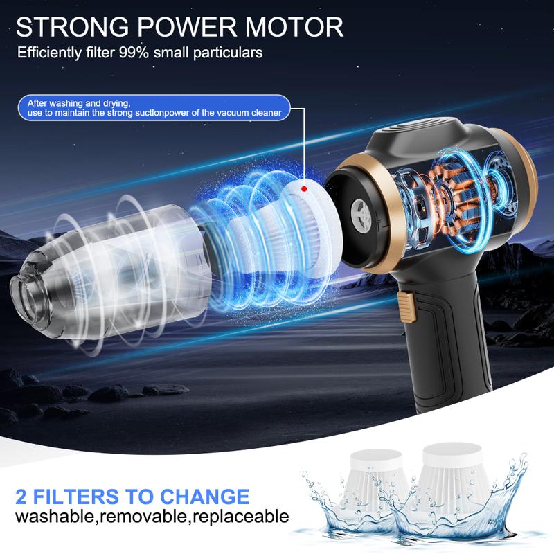 Glovago™ Insanely Powerful Cordless Car Vacuum — 19000Pa, 6-in-1 Deep-Clean System