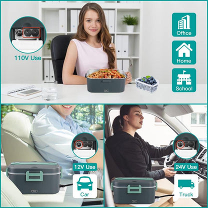 Electric Heated Lunch Box for Car truck and Home-304 Stainless Steel/1.8 L