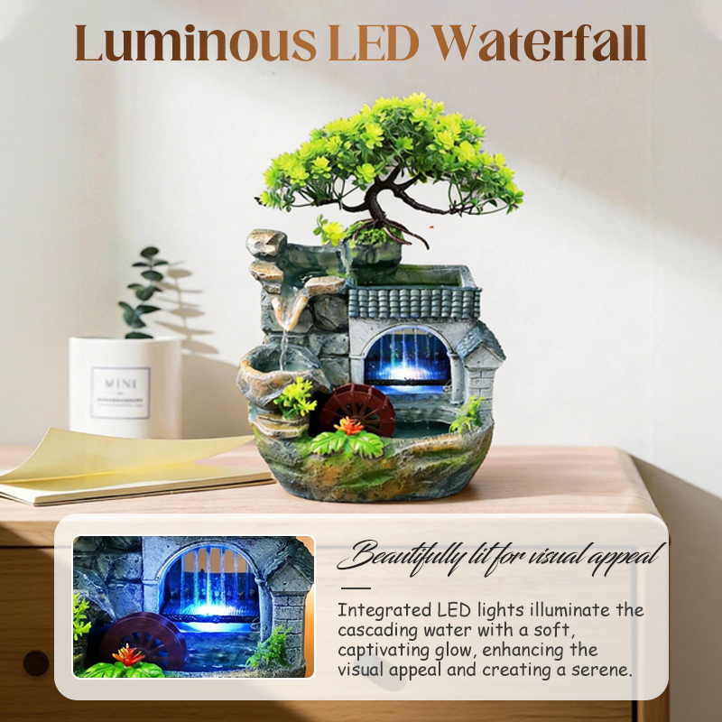 Indoor Tabletop Rockery Waterfall Fountain Ornament