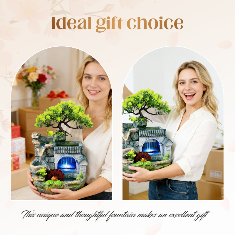 Indoor Tabletop Rockery Waterfall Fountain Ornament