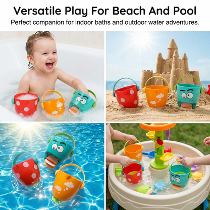 3-Piece Stacking Bath Toy Buckets Set