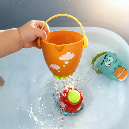 3-Piece Stacking Bath Toy Buckets Set
