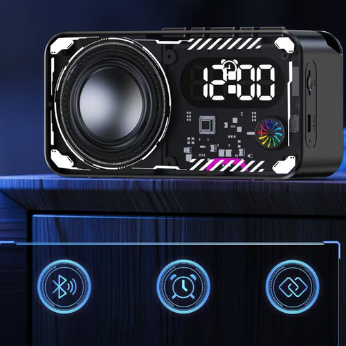 Bluetooth Speaker with RGB Lights & Alarm Clock