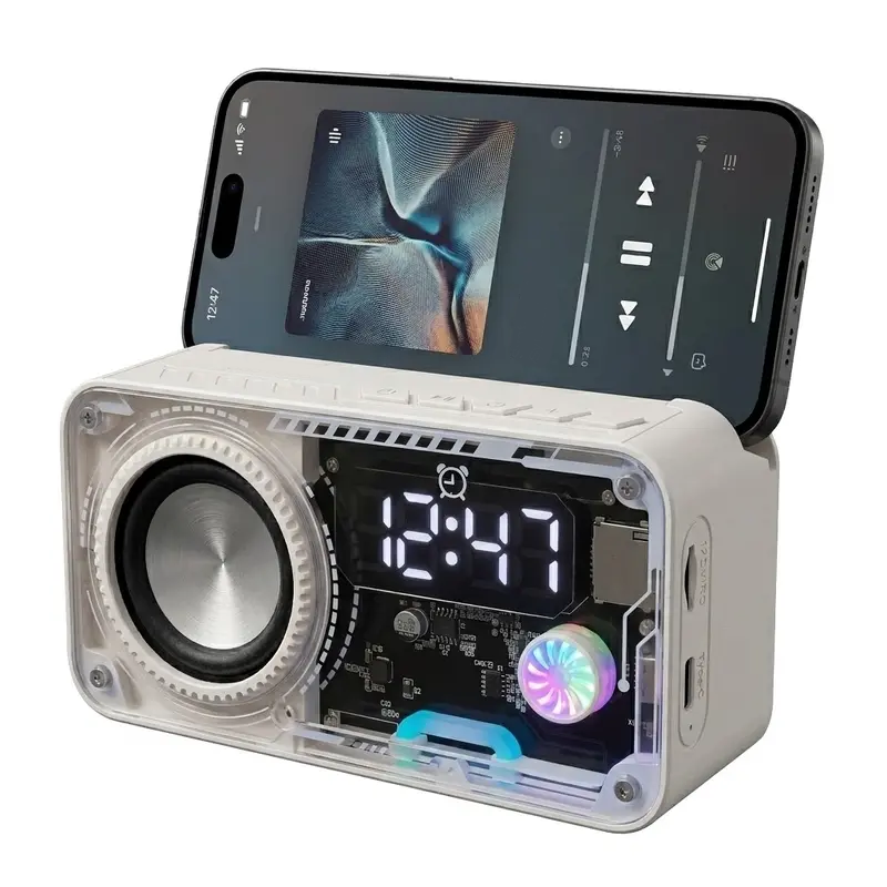Bluetooth Speaker with RGB Lights & Alarm Clock