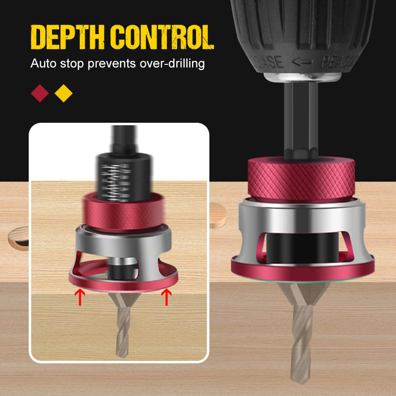 4PCS Wood Countersink Drill Bit Set with Depth Stop