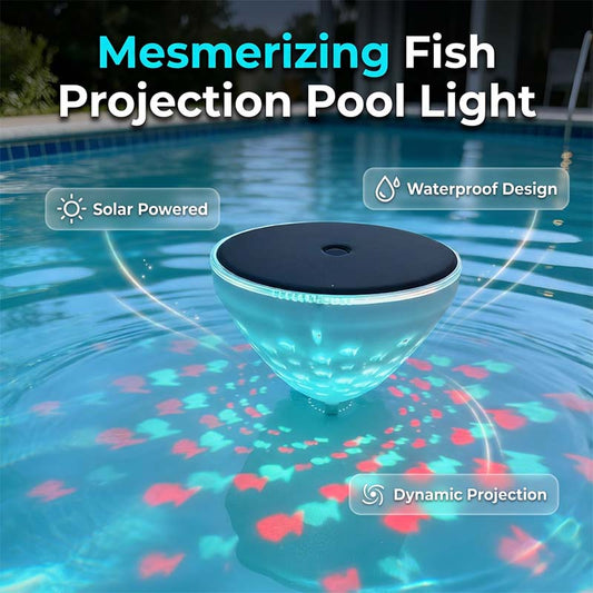 🌊🌞Summer Hot Sale-50% Off!!🌟Solar Floating Pool Light with Fish Projection