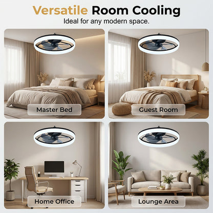 Modern Quiet Ceiling Fan with LED Light