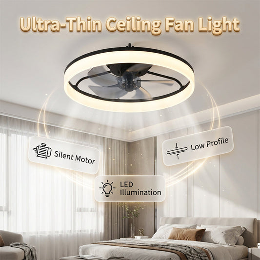 Modern Quiet Ceiling Fan with LED Light