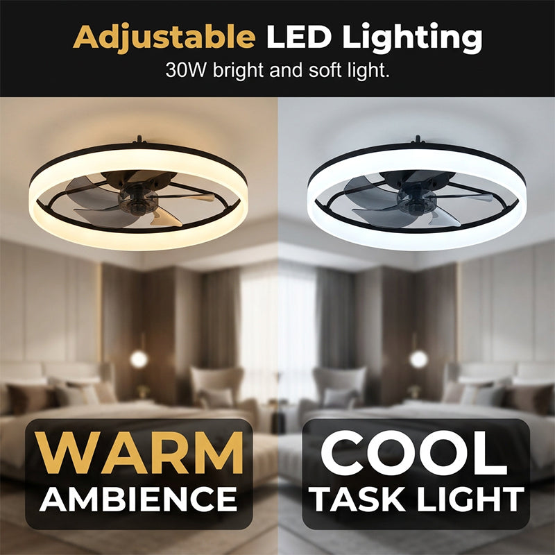 Modern Quiet Ceiling Fan with LED Light