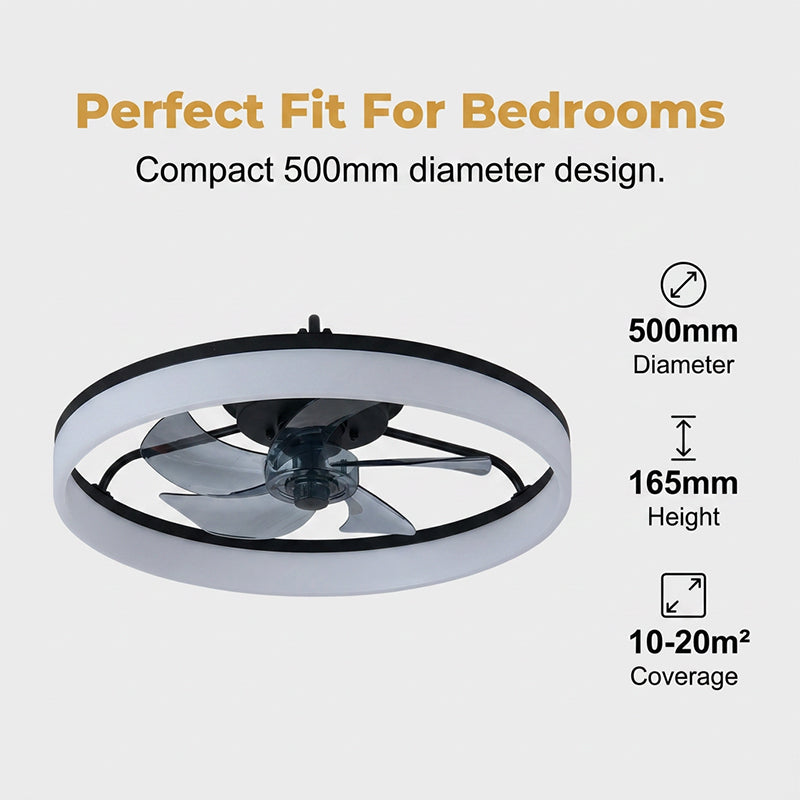 Modern Quiet Ceiling Fan with LED Light